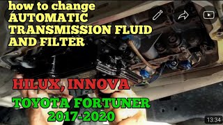 Replace automatic transmission fluid and filter TOYOTA FORTUNER, INNOVA, HILUX 2017-2020