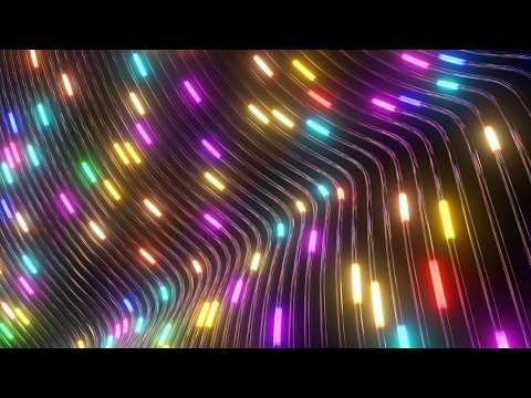 Multicolored Glow Light Packets Ascend Along Curved AI Network Fibers 4K 60fps Wallpaper Background