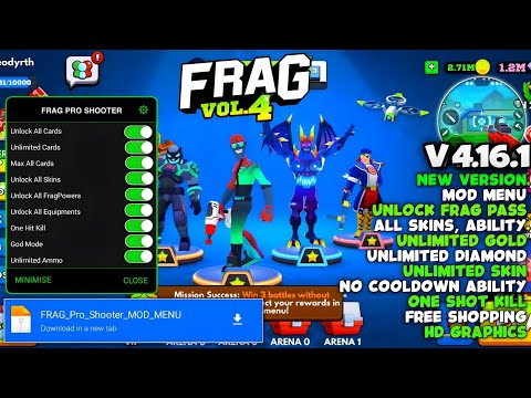 FRAG PRO SHOOTER MOD MENU V4.16.2|UNLOCK ALL CHARACTERS MOD APK UNLOCK SKINS DIOMOND MONEY NEWUPDATE