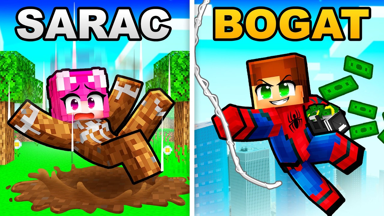 Evolutia Lui *SPIDER-MAN* de la SARAC la BOGAT pe Minecraft...