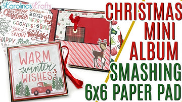 Christmas mini album using up a Whole 6x6 Paper Pad using Say Freeze 6x6 Paper Pad by Recollections