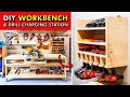 GARAGE SHOP STORAGE! 🛠 DIY 2x4 Workbench Base & Drill Charging Station