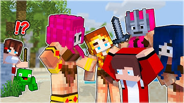 MAIZEN : JJ Lost on the Island of the Girl Tribe -  Minecraft Animation JJ & Mikey