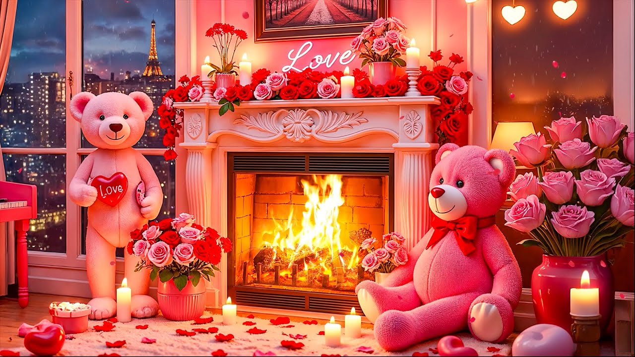 Cozy Valentine's Day Fireplace Ambience Music