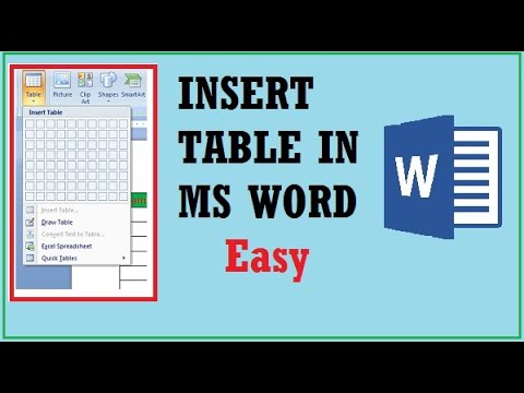 How to insert Table in ms word, inserting table in ms word, ms word ...