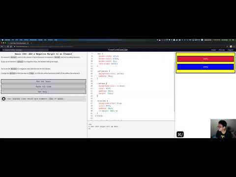 freeCodeCamp: Add a Negative Margin to an Element