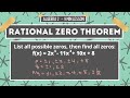 Rational Zeros and Synthetic Division Quiz