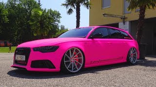 Crazy Neon Pink Audi RS6 Capristo LOUD Sound & Exhaust Crackles!