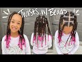Easy Hairstyle for Little Girls | Twists w/Beads!