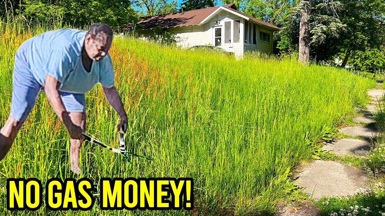This Lady Was cutting Her Overgrown Yard with SCISSORS, NOBODY WOULD HELP!