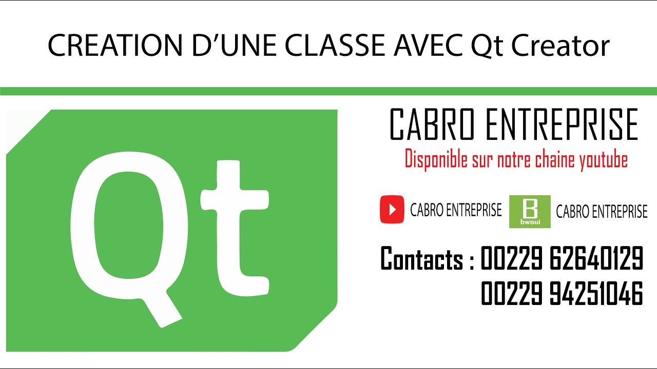 Création de classe sous Qt creator (class C++ Qt creator) - YouTube