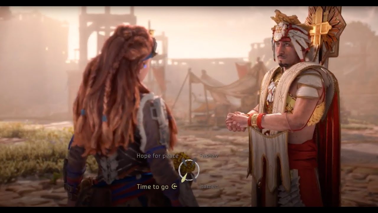 Horizon Forbidden West - Awkward silence... (Aloy and Sun King Avad)