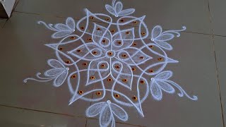 Sikkukolam with easy and simple rangolidesigns #muggulu #kolam #trendingposts #pullikolam 
