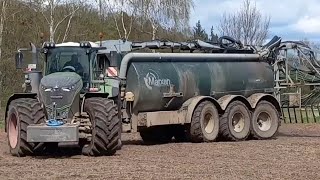 Fendt 1050 Gülle ausbringen Marxenfaß-Schleppschlauchgestänge