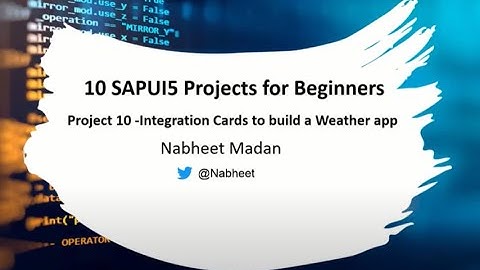 10 SAPUI5 Projects for Beginners - Project 10 using Integration Cards