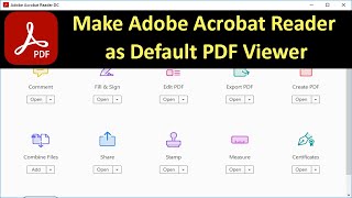 How to Make Adobe Acrobat Reader as Default PDF Viewer on Windows?