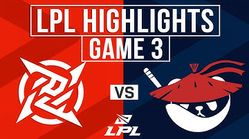 NIP vs AL Highlights Game 3 | LPL 2025 Split 1 Playoffs | Ninjas in Pyjamas vs Anyone