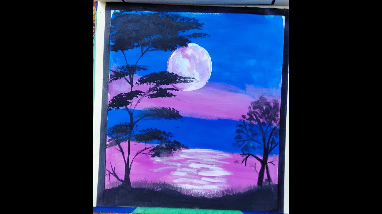 Easy Night Sky for Beginners | Acrylic Painting Tutorial Step by Step ...