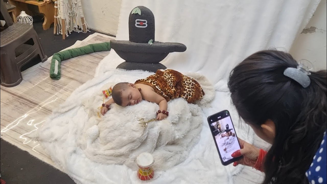 स्वयंभू नर्मदेश्वर शिवलिंग पूजा..😍 लाडुबाळचं महादेव फोटो शुट 😃 रात्रीच्या रोषणाईत गोंदेश्वर मंदिर.