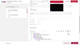 Curious Shubham Techgig Kofax Hiring Challenge Passed All Test Cases