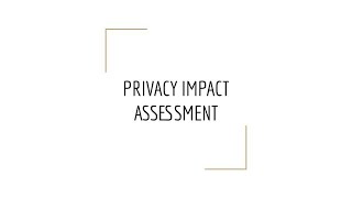 Privacy Impact Assessment