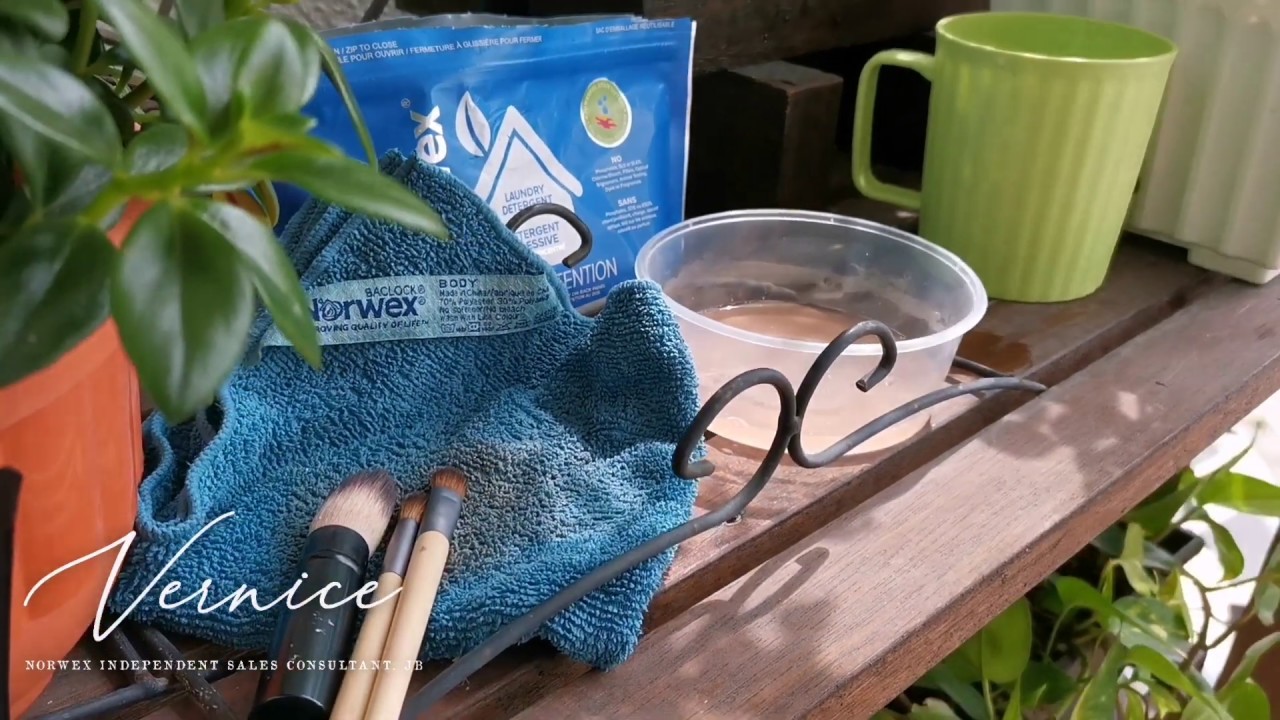How to clean my makeup brush using NORWEX LAUNDRY DETERGENT YouTube