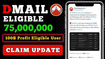 75,000,000 Airdrop Dmail token claim eligibility 😱 Dmail claim update process 🤑 Dmail Airdrop