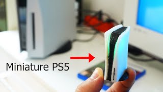 Making Mini PS5 Game Console Miniature PS5 keychain 3D Printed RGB Leds