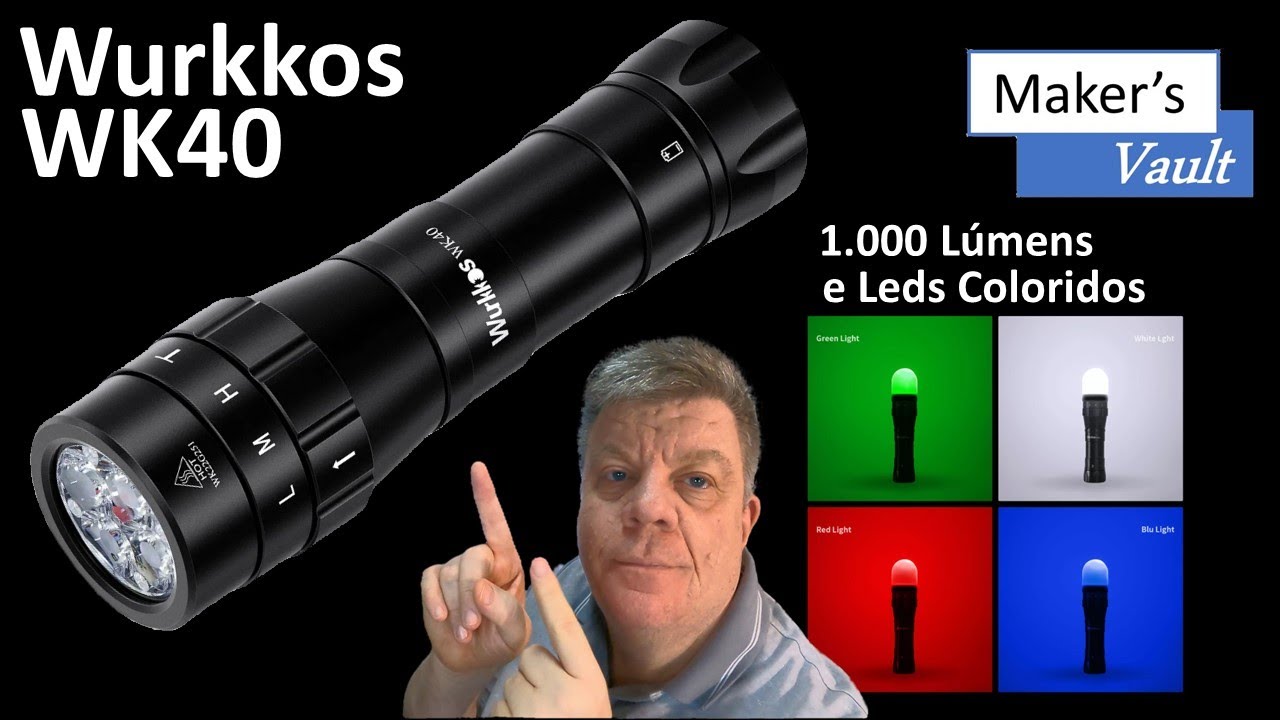 Wurkkos WK40: Lanterna EDC com 1.000 Lúmens, Leds RGB e com 3