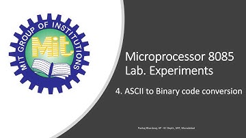 ASCII to Binary code conversion: Microprocessor Lab experiments