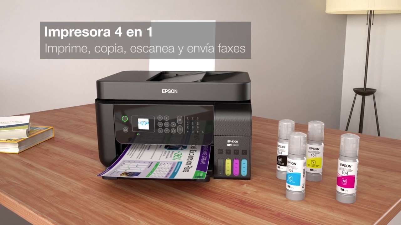 Epson EcoTank ET-4800 Impresora inalámbrica todo en uno Supertank sin  cartuchos con escáner, copiadora, fax, ADF y Ethernet, ideal para tu  oficina en