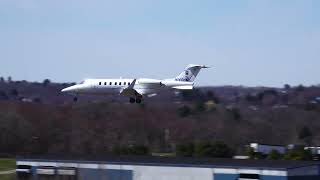 Learjet 45 Final Approach and Landing (4K Video) Plane Spotting