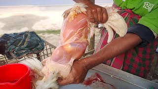 New Style CHICKEN Cutting || Most Fastest Chicken Cutting Skill in Road Side || Hen Cutting