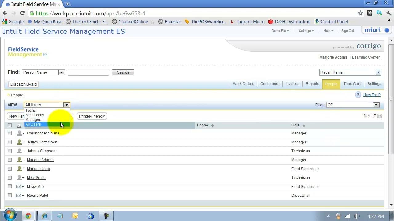 QuickBooks Work Order Intuit Field Service Management Corrigo FSM