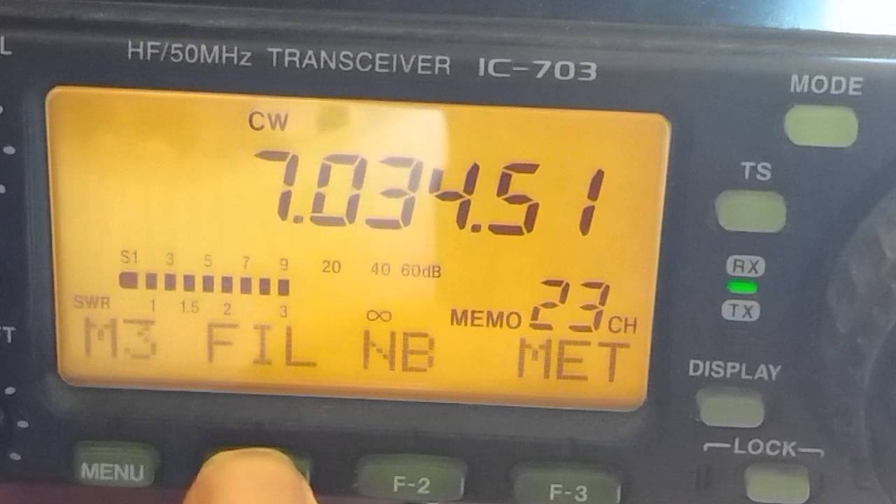 Icom ic 703 with  cw 500hz filter