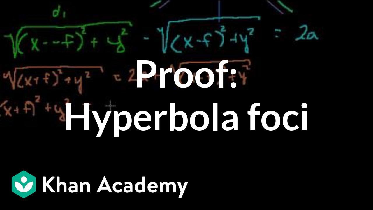 Proof: Hyperbola foci | Conic sections | Algebra II | Khan Academy