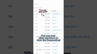Click on any column within a transaction row to instantly open the corresponding transaction page!