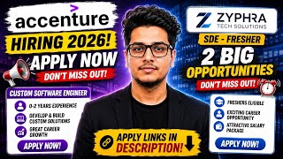 🔥 Accenture Hiring 2026 | Custom Software Engineer | Zyphra SDE Fresher
