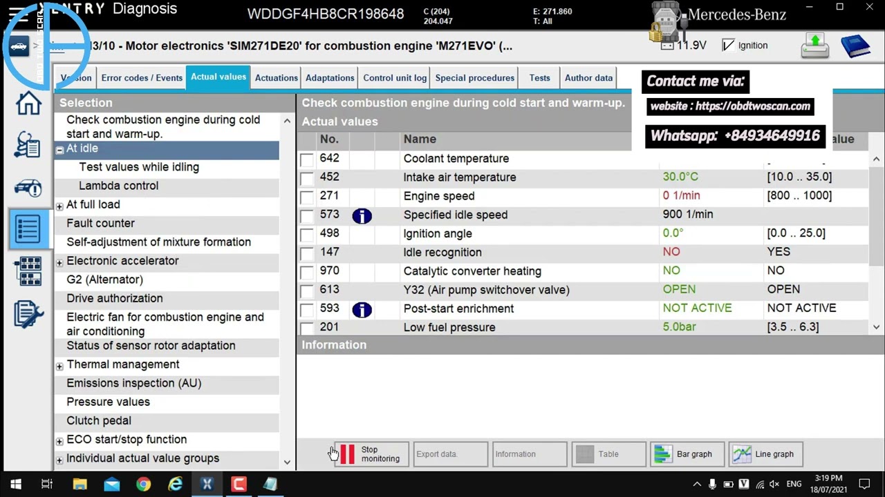 Instructions for using Xentry software on Mercedes-benz ECU models.