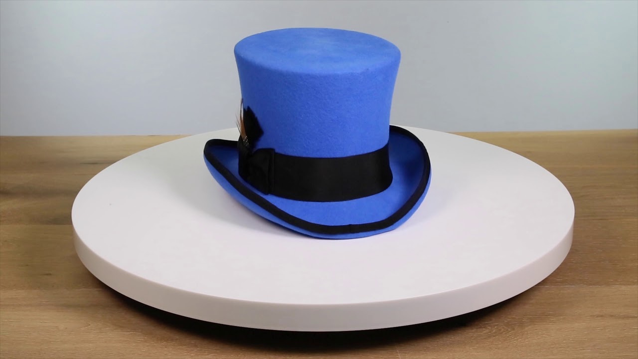 Ferrecci Royal/Black Wool Top Hat with Satin Lining & Grosgrain Ribbon