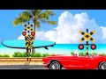 【踏切アニメ】シーサイドドライブふみきりカンカン♪\サーファー/Surfing! Imaginary railroad crossings and trains!