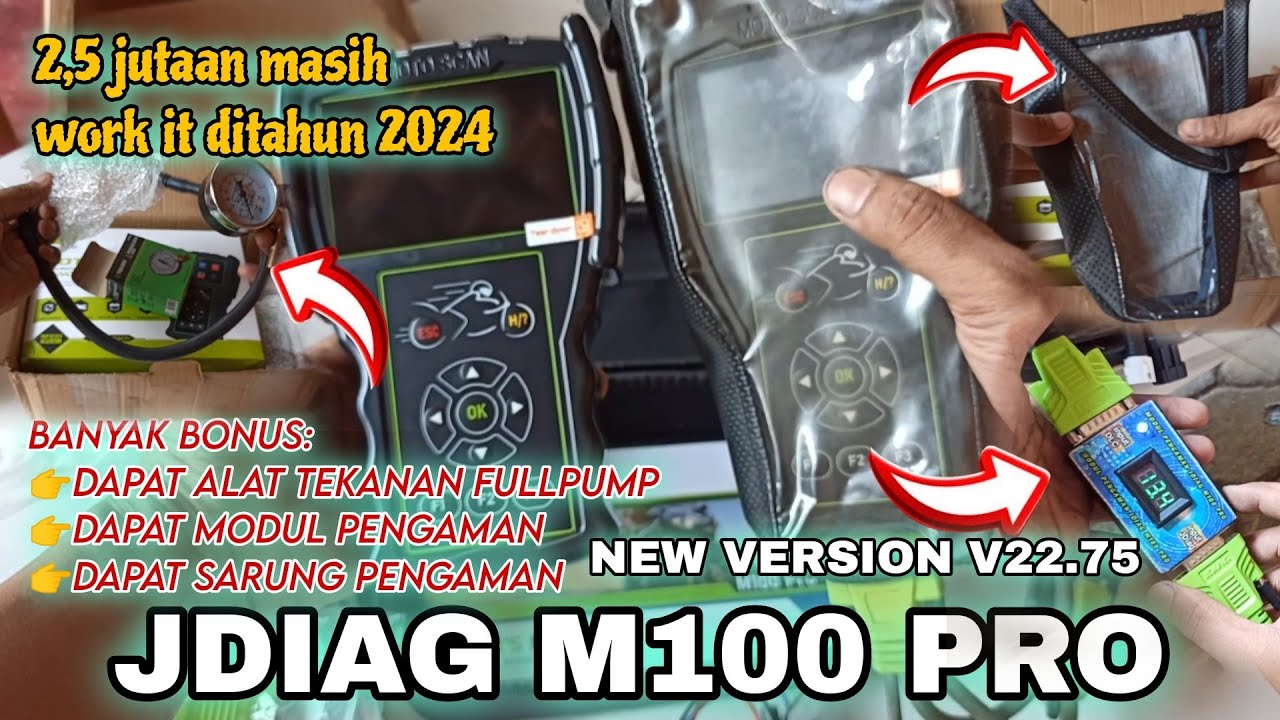 scanner injeksi JDIAG M100 PRO masih work it ditahun 2024 harga 2,5 jutaan banyak bonusnya