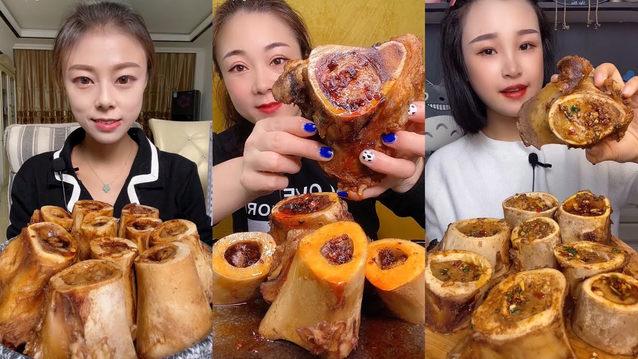 asmr mukbang bone marrow- thánh ăn tủy xương siêu cay - 牛骨髓, 牛肉の骨髄, 쇠고기 골수, गोजातीय अस्थि मज्जा #4