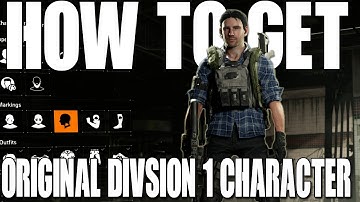 The Division 2 - How To Get Original Division 1 Character back