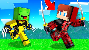 DEADPOOL Speedrunner vs WOLVERINE Hunter JJ vs Mikey in Minecraft Challenge - Maizen JJ and Mikey