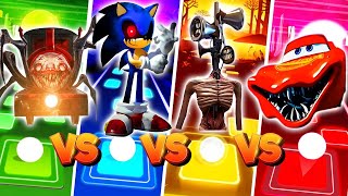 Choo choo Charles exe vs Sonic the hedgehog exe vs Siren Head vs McQueen exe 🌟 Tiles Hop EDM Rush