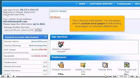 How to create custom error pages in cPanel