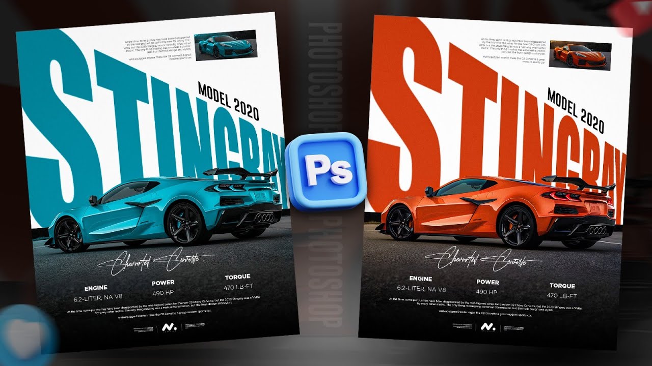 Creative and Modern Car Poster Design in Photoshop | Photoshop Teaching | Creative Car Poster Design