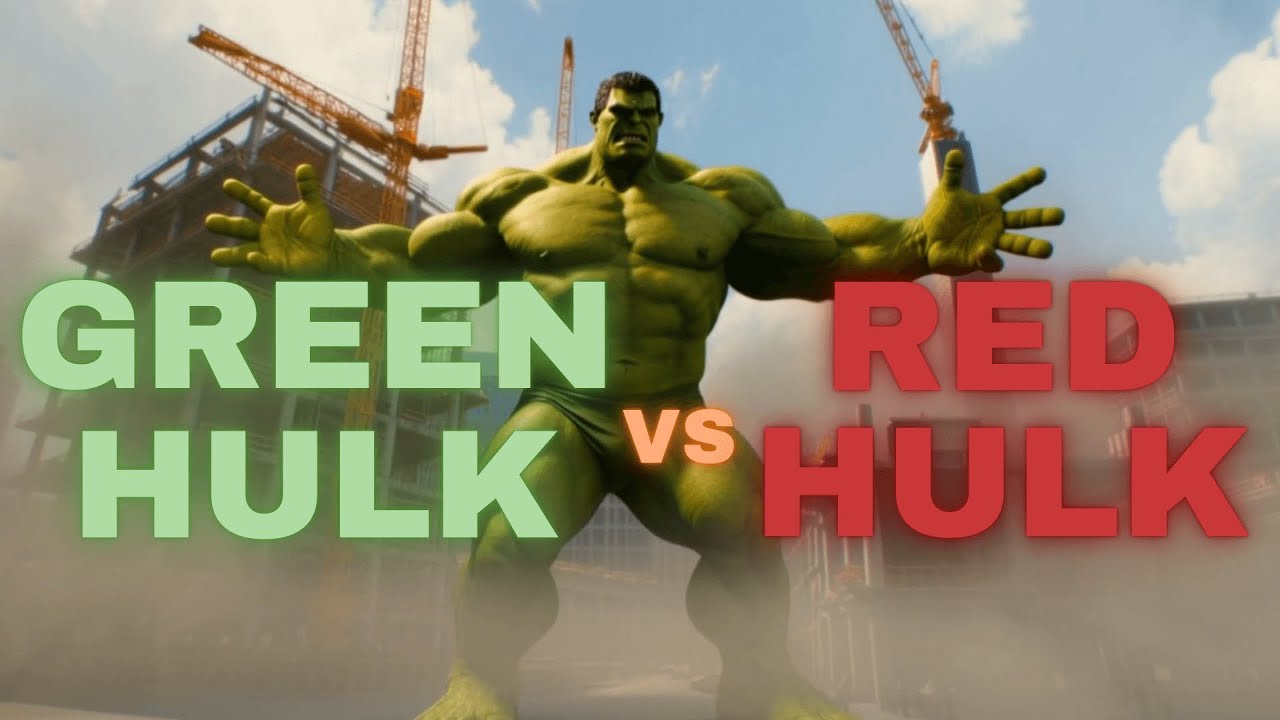 Red Hulk VS Green Hulk Battle in New York City - YouTube