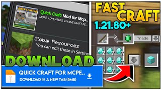 Quick Craft For Minecraft Pe 1.21.80+ | Fast Craft Mcpe | One Click Addon Mcpe 1.21 screenshot 5
